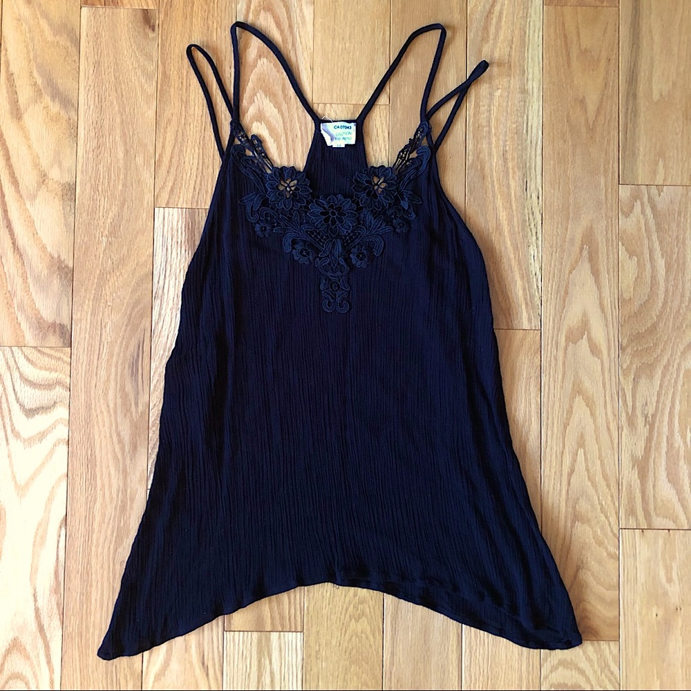 Strappy Floral Crochet Cami.